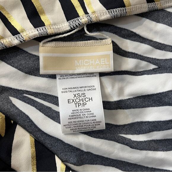 MICHAEL Michael Kors Short Pareo Tiger Cover Up black gold cream - XS/S - Picture 8 of 10